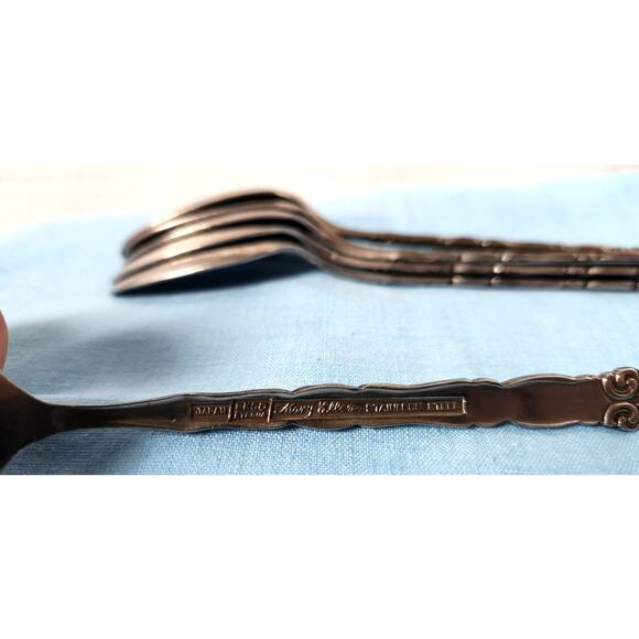 EKCO Eterna Mary Ellen Stainless Teaspoons Set of 6 Vtg Flatware Replacement - Picture 2 of 4